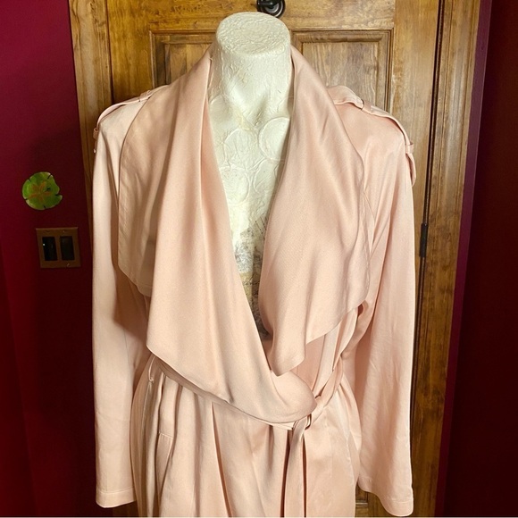 Soia & Kyo Pink Blush Trench Coat sz L - Picture 11 of 14